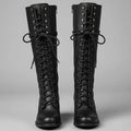Women Boots | Knee-High Lace-Up Front with Block Heel