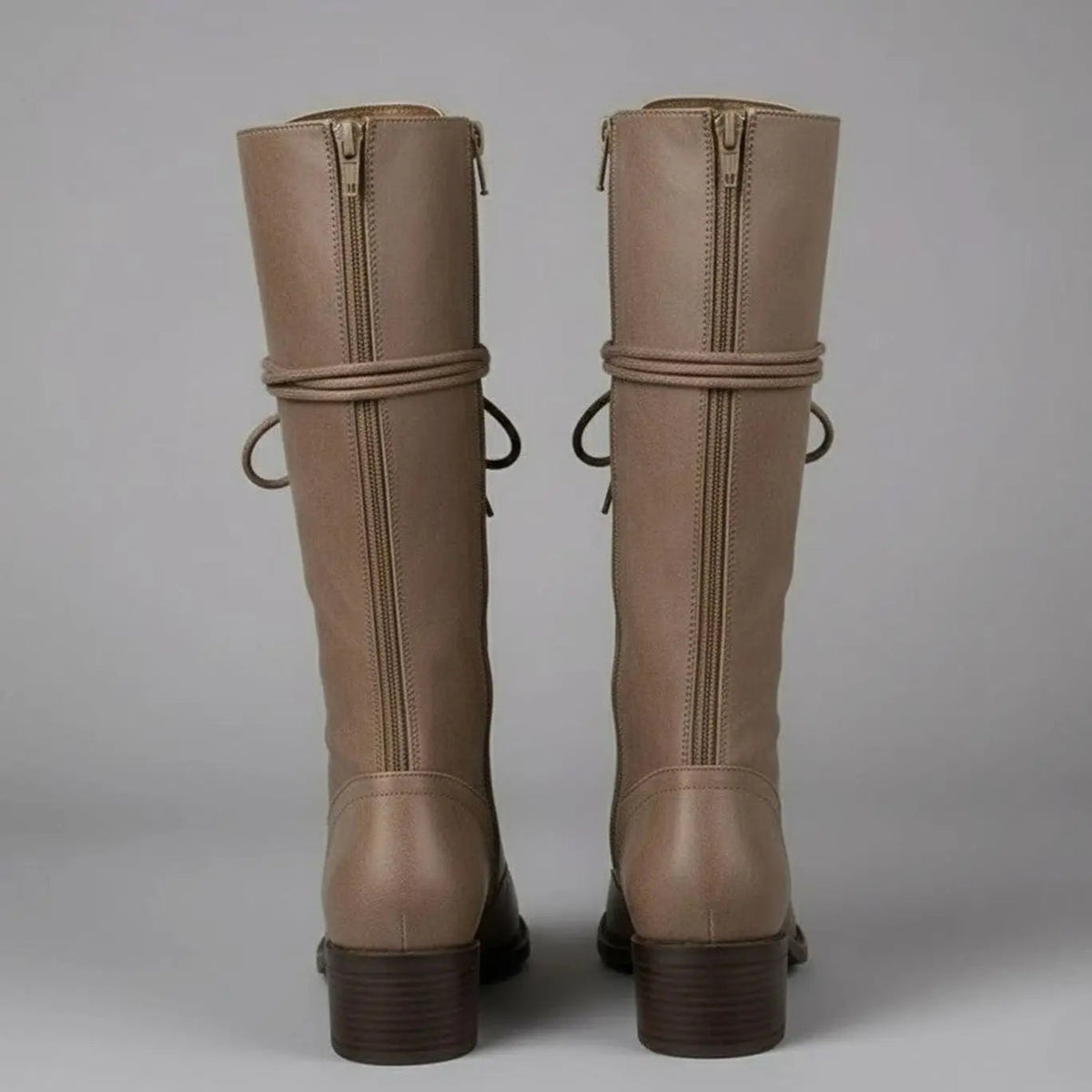 Women Boots | Knee-High Lace-Up Front with Block Heel