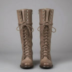 Women Boots | Knee-High Lace-Up Front with Block Heel
