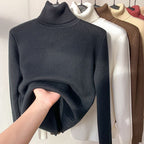 Women Sweater | High Collar Pullover with Internal Lining