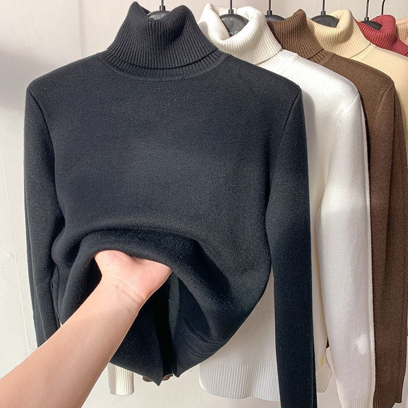 Women Sweater | High Collar Pullover with Internal Lining
